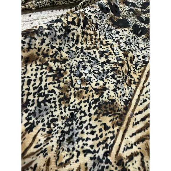 NWT Dressbarn Button Up Shirt Blouse Women's Size Large Animal Print Pattern USA - Picture 9 of 10